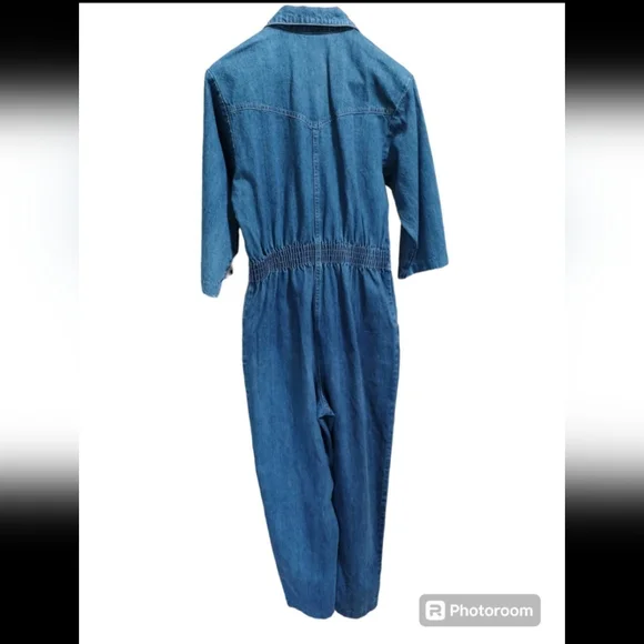 Vintage 80s 90sWomen's Jump suit denim jeans size Small / Medium - Picture 2 of 12